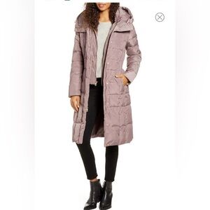 **SOLD**Cole Haan Signature down mid length hooded puffer coat size large